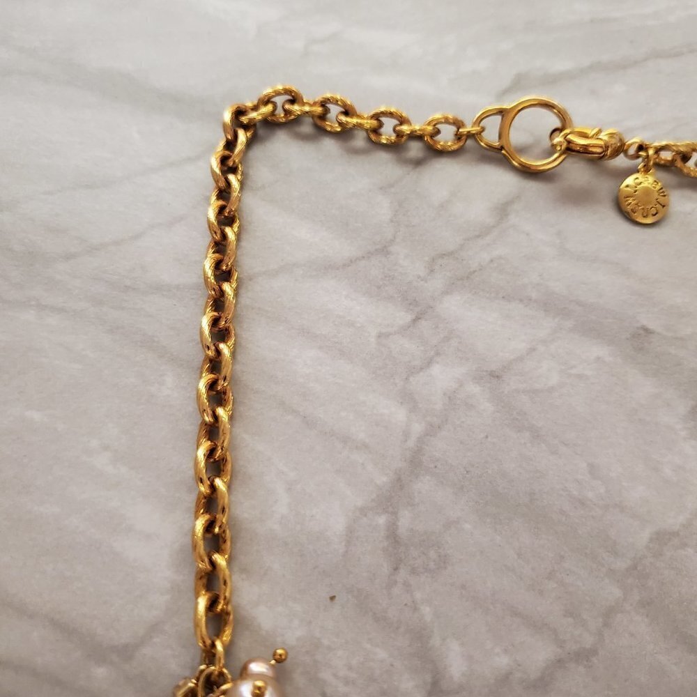 ✨ J.Crew RARE HTF Pearl Rhinestone Crystal Cluster Runway Statement Neckalce ✨ - Picture 11 of 16